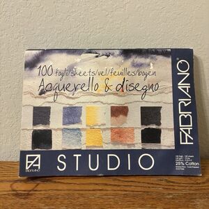 Fabriano Artistico 9.5x13 Watercolor 100 Sheets 25% Cotton Cold Pressed 72 Lbs